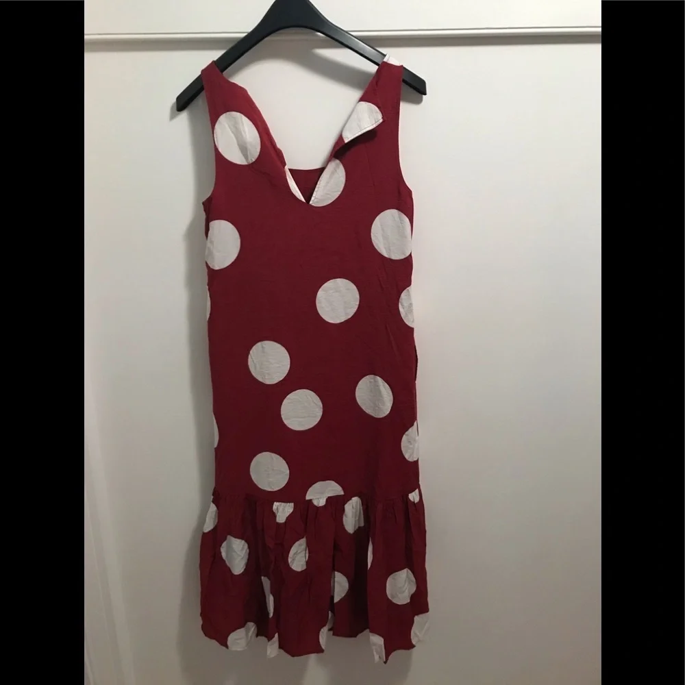 Anthropologie Michaela Flounced Polka Dot dress